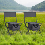 Sheyna 2-piece Folding Camping Chair with Storage Bag for indoor, Outdoor Camping, Picnics and Fishing
