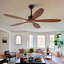Nouveau ventilateur de plafond 60 pouces avec 5 pales en bois massif, télécommande et moteur à courant continu pour le salon