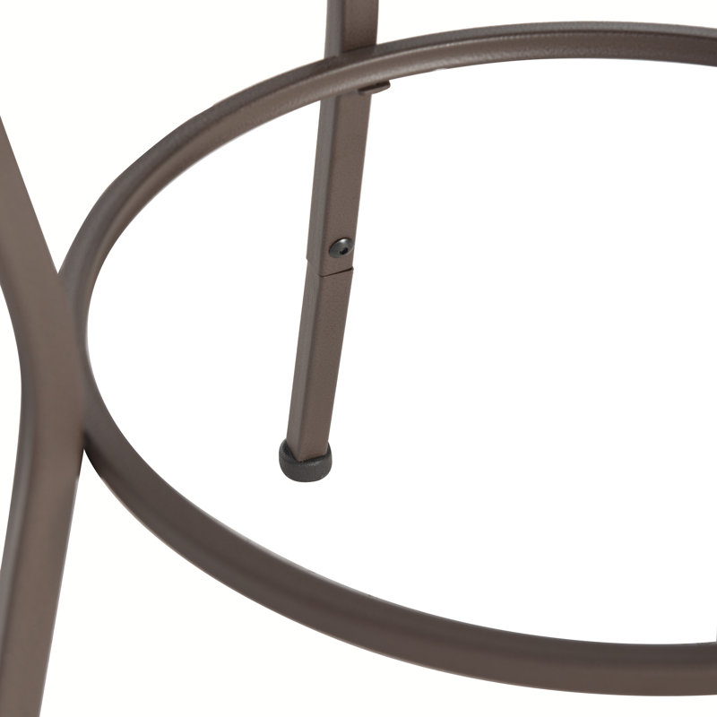 Norcatur Swivel Upholstered Adjustable Height Counter Stool with Metal Frame, Brown