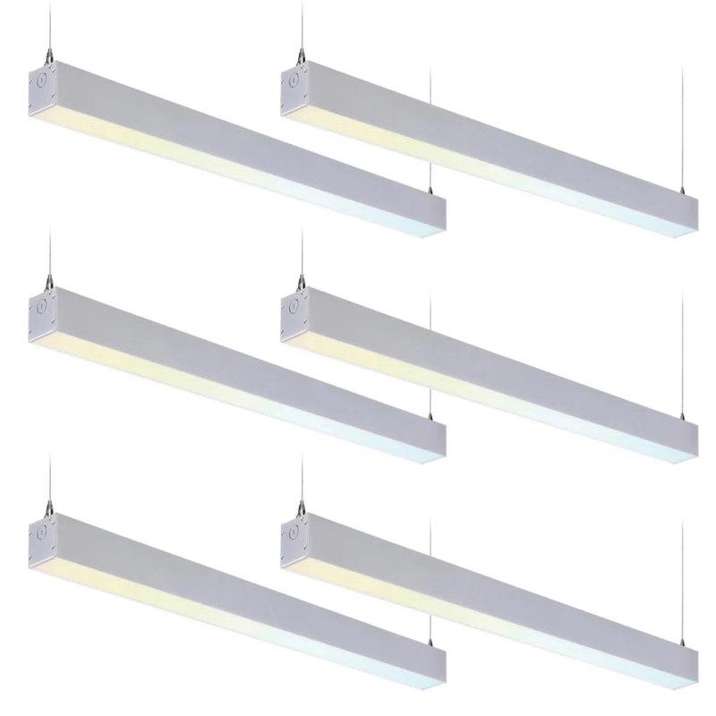 Luminaire linéaire à DEL 40W 4FT, luminaire suspendu 3CCT Dimmable, Argent argent