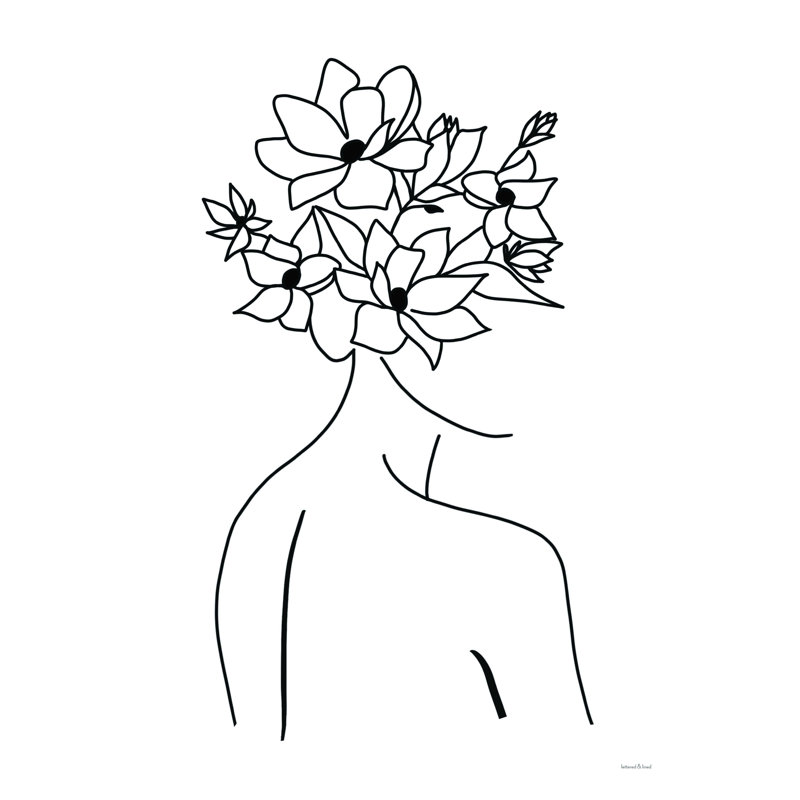 «Figurative Floral» par Lettered & Lined - reproduction d'art sur toile tendue, L 12 po x H 16 po