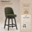 Vintage Upholstered Swivel Bar Stool with Solid Wood Legs-789327780