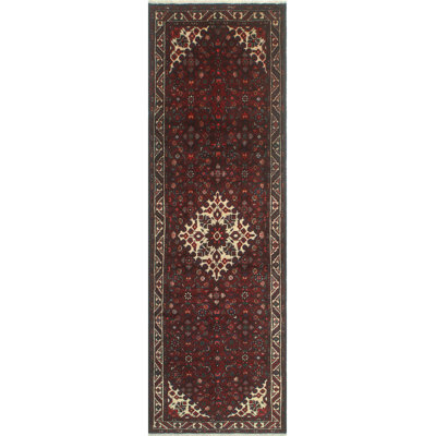 One-of-a-Kind 3'5" X 10'4" New Age Runner Wool Area Rug in