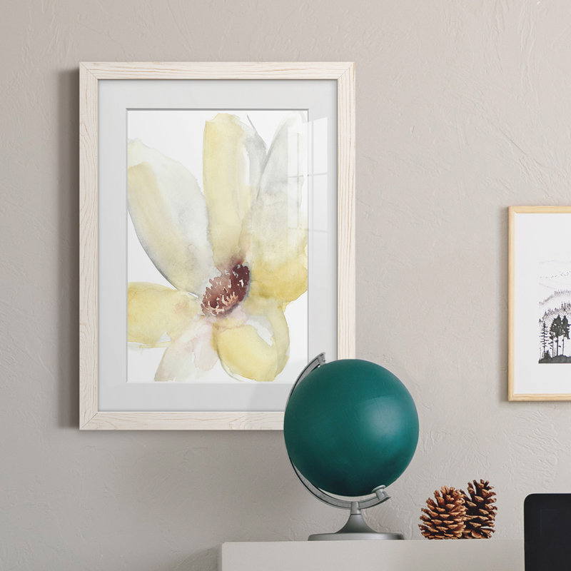 Cadre mat Lush Flower II - prêt à accrocher, H 44 po x l 31 po x P 1 po, Cadre blanc