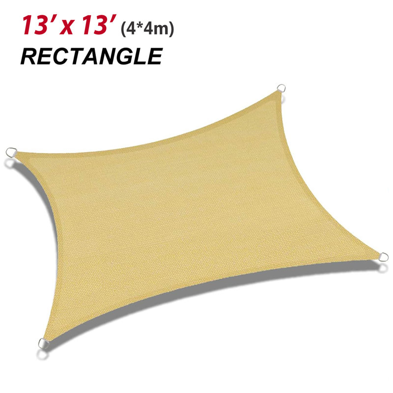 Sun Shade Sail Outdoor Shade Cloth Heavy Duty Sunscreen Awning Canopy 95% UV Block Shade Netting For Yard Deck Lawn Garden Patio Party, Rectangle
