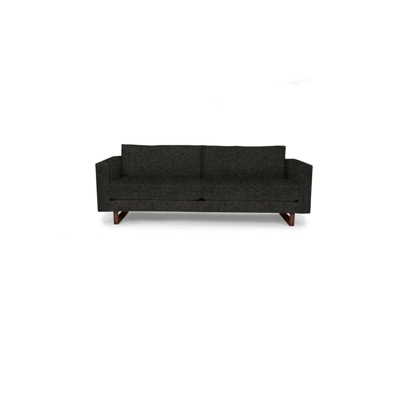 Avalon Sofa, Black Bear Polyester, Walnut