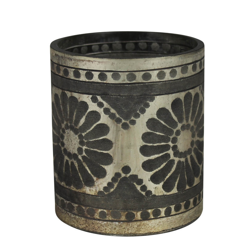 Votive en verre taillé - argenté, Argent