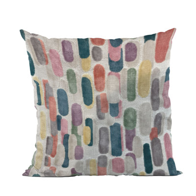 Plutus Gilded Petal Geometric Multicolor Velvet Luxury Throw Pillow