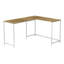 Bureau d'ordinateur, bureau personnel, coin, l 58 po, forme en L, travail, ordinateur portable, stratifié, métal, contemporain, moderne-2127144083