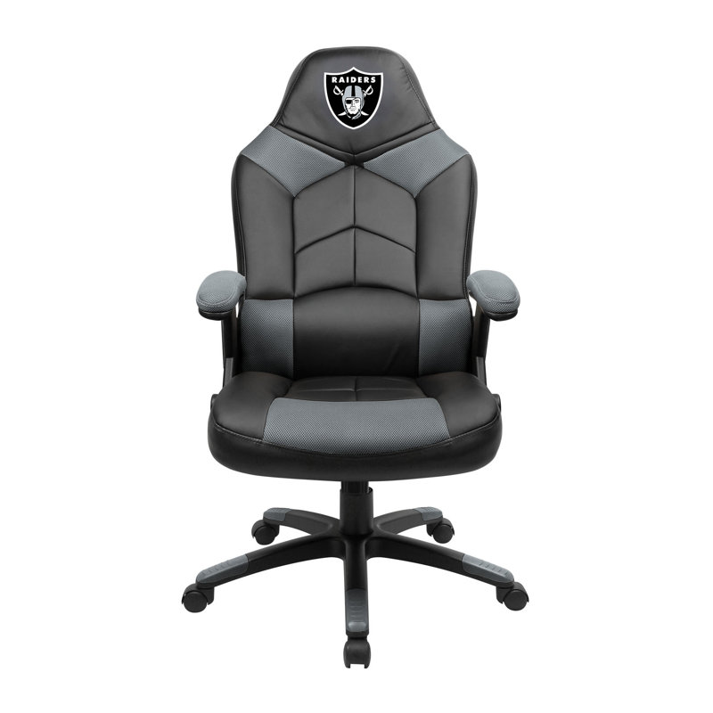 Black and Gray Faux Leather Oversized Gaming Chair with High-Back