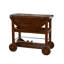 Chariot-bar roulant, 36 po rectangulaire, 3 niveaux, bois de chêne brun, argent