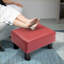 Repose-pieds repose-pieds, petit tabouret rembourré en similicuir rouge cramoisi pour le salon du vestibule de la chambre à coucher | Noir | Bois