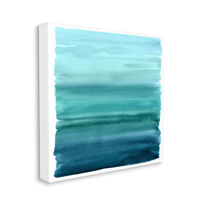 " Gradient Turquoise Brushed Composition " by Allie Corbin Painting Print