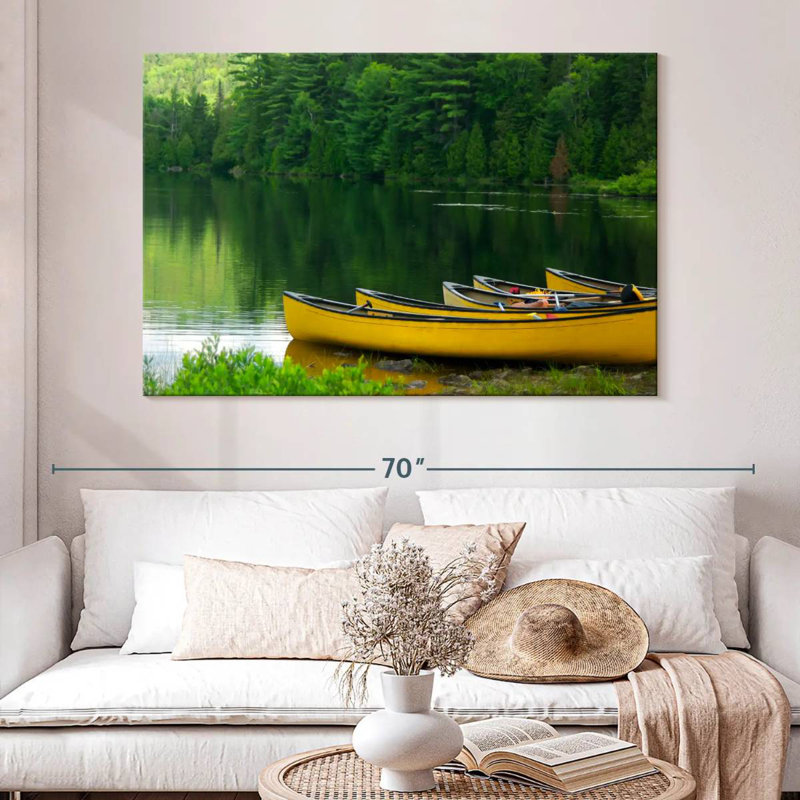 Canots de Senne, lac jaune, H 20 po x l 30 po
