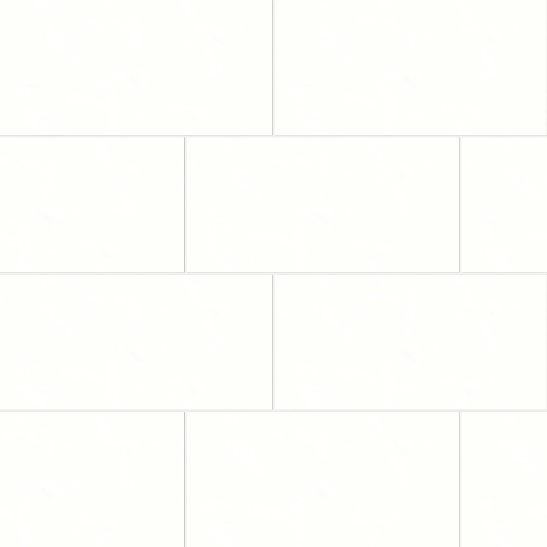 Shandar 12" x 24" Porcelain Marble Look Wall Floor Use Tile in Plain White Bedrosians 