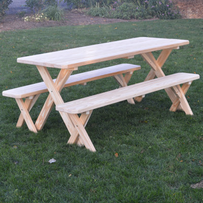 Table de pique-nique en bois massif Handanyan