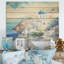 «Blue and White Santorini Village II» - Grèce sur bois-1935416162