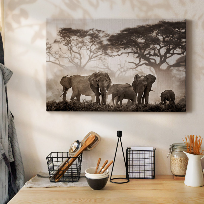 Parc national Amboseli, toile tendue avec châssis, H 32 po x l 48 po