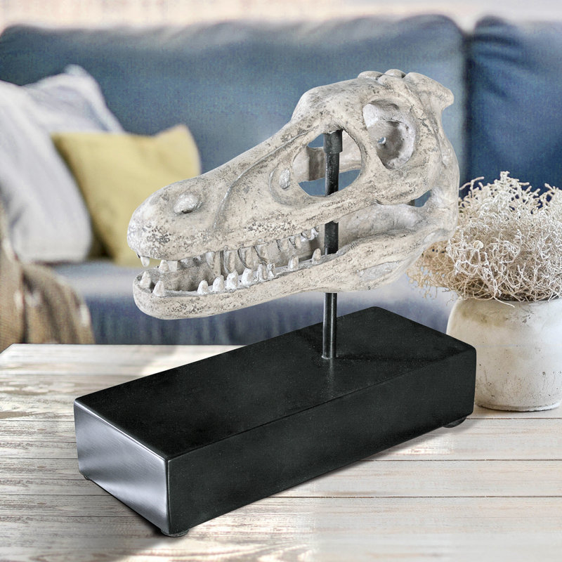 Velociraptor Dinosaur Skull Fossil Sculpture