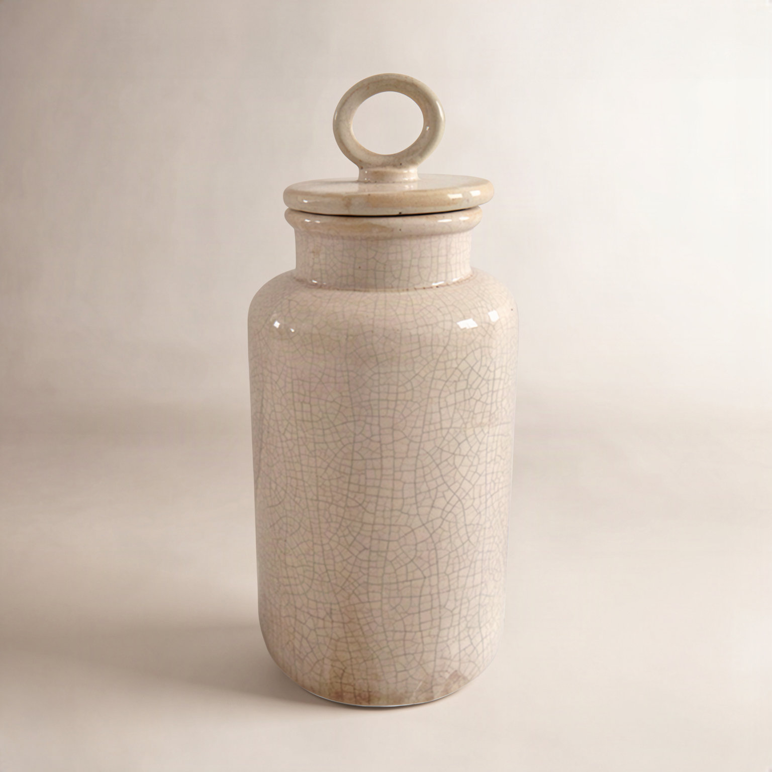 Ceramic / Porcelain Jar, 11.4" H x 4.6" W x 4.5" D