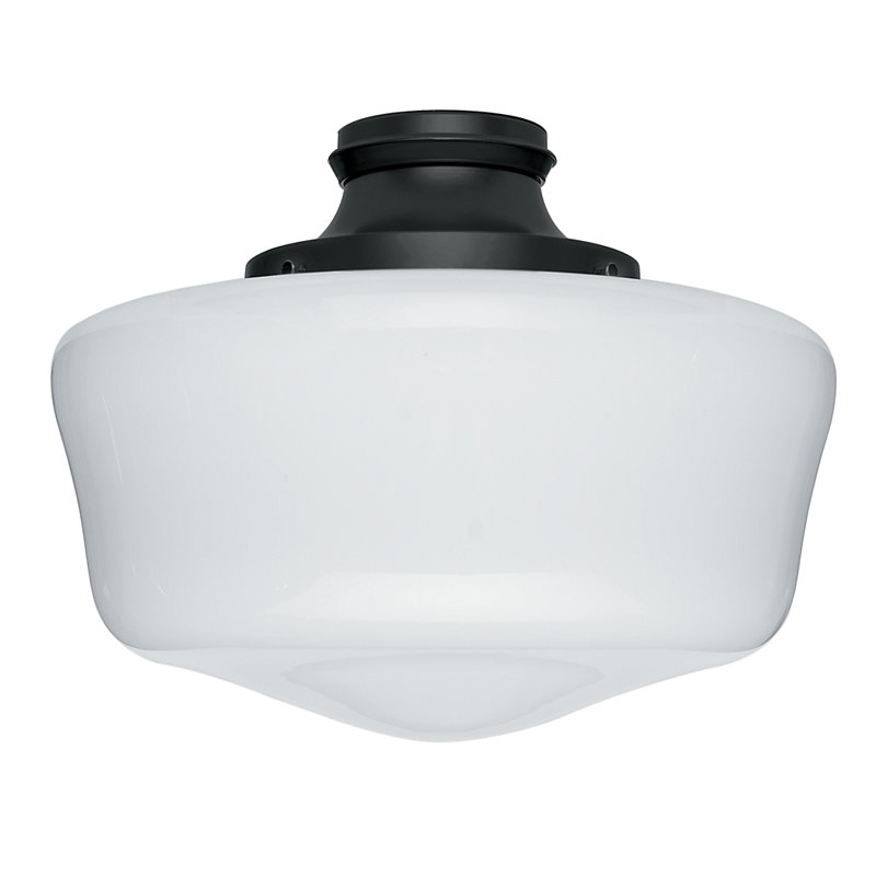 1-Light Ceiling Fan Schoolhouse Light Kit, Black