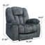  Fauteuil inclinable manuel massant en microfibre chauffant de 41,34 po de largeur avec porte-gobelets cachés-278285112