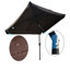 Parasol de marché rectangulaire de 10 pi x 6,5 pi avec manivelle et inclinaison à bouton-poussoir pour jardin de piscine