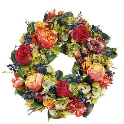 Hydrangea And Rose Wreath