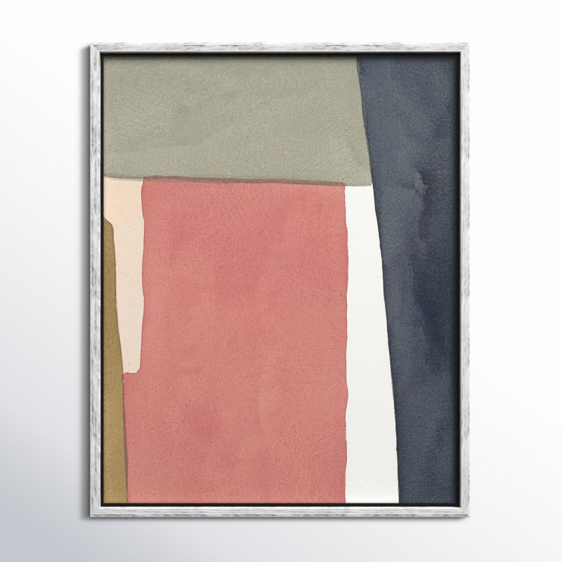 Warm Pink And Indigo by Julia Balfour, White Framed Canvas, 25" H x 20" W x 1.4" D