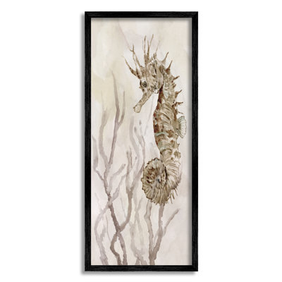 " Shy Seahorse Confined Fluid Seaweed Animal Sea Life " by Carol Robinson Painting Print