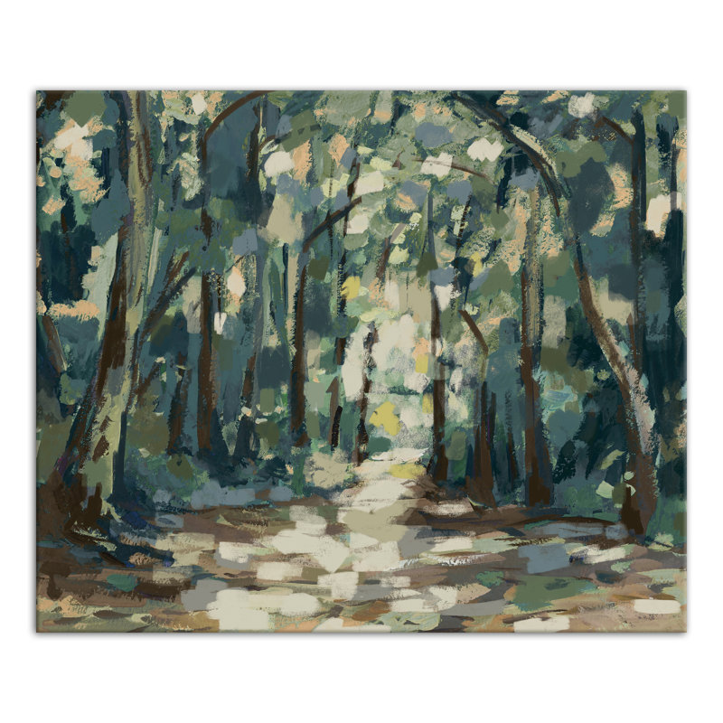 Impression sur toile abstraite bleue et verte, H 20 po x l 24 po