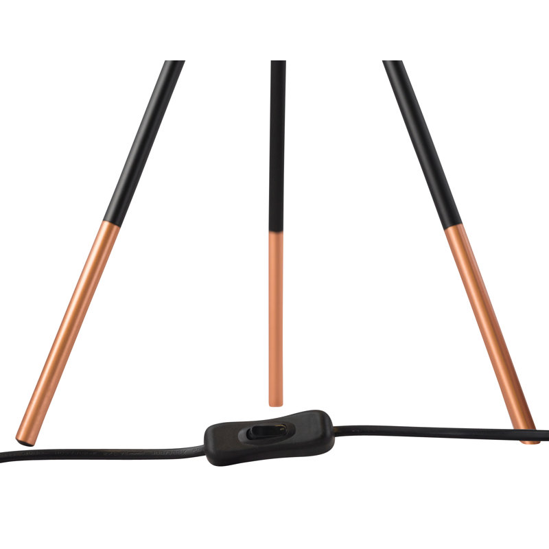 Alma Metal Tripod Lamp, Brushed Copper