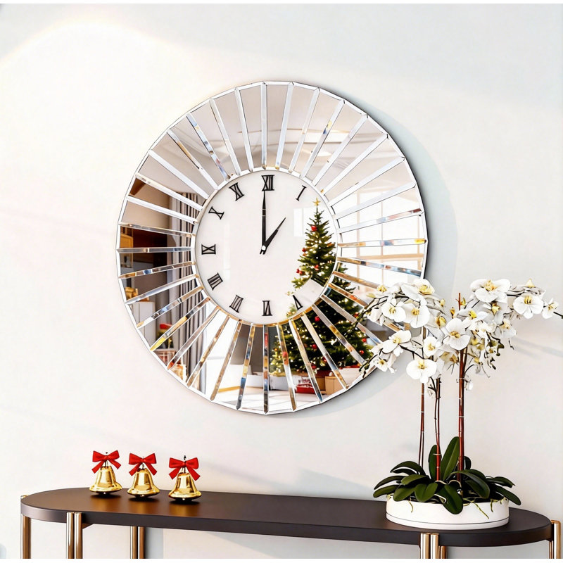 Jeni Round Glass Wall Clock, Medium