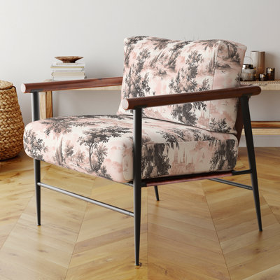 Chaise rembourrée French Country - fauteuil rose rosé