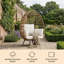 Swivel Egg Chair with Stand, Brown Rattan Cushion Seat for Patio Garden-1417824040