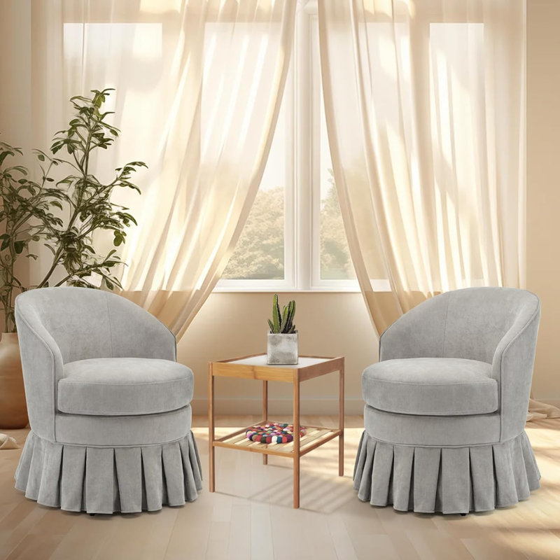 Mid-Century Armchair, Cozy Makeup Chair, Gray Fabric