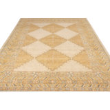 Distressed Homage Hand Knotted Wool Geometric Area Rug