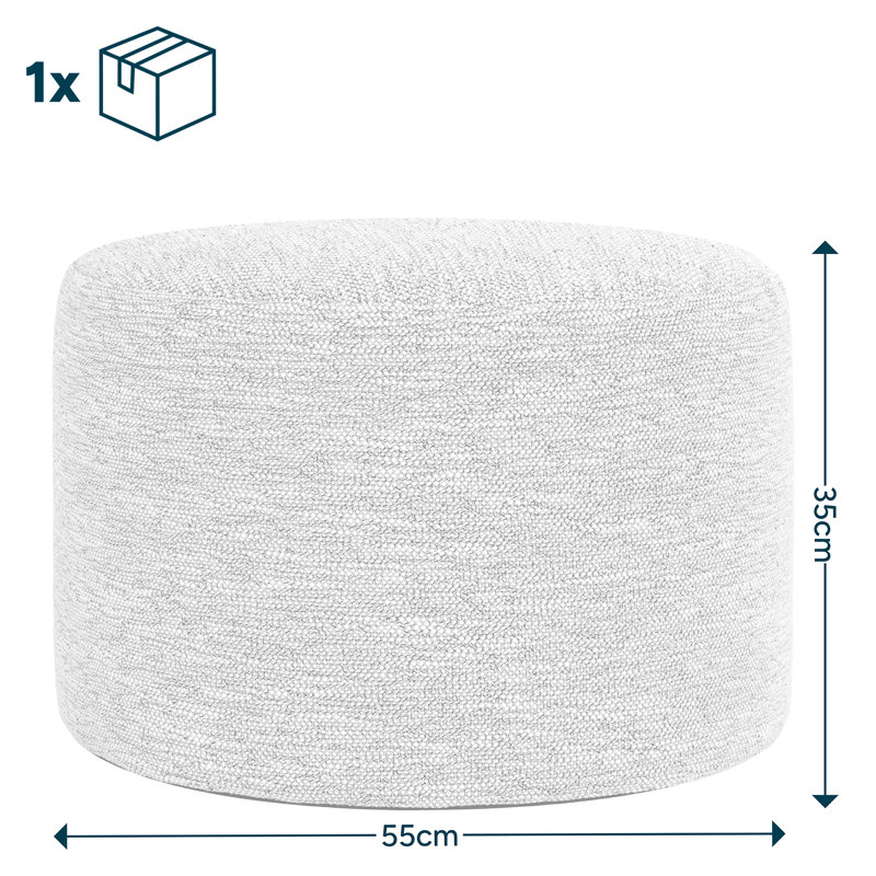 55cm Wide Round No Pattern Pouffe Ottoman