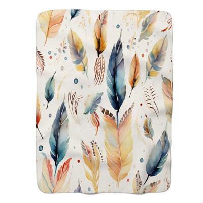 Bright Boho - couverture sherpa de qualité supérieure 1 pièce