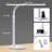 LED Desk Lamp For Home Office, 24W Bright Desk Lamp With Phone Holder Base - 25 Lighting Modes Eye-Caring Desk Light Adjustable Gooseneck Lamp For Workbench Drafting Reading Study-White