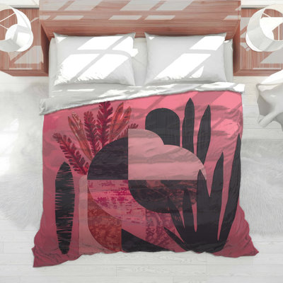 Pink Geometric Abstract Comforter