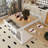 80-inch Expandable Kitchen Island with Dining Table, Solid Wood Grain Countertop with Power Outlet, Mobile Storage Cart with Cabinet & 2 Drawers, Kitchen Prep Table(White)