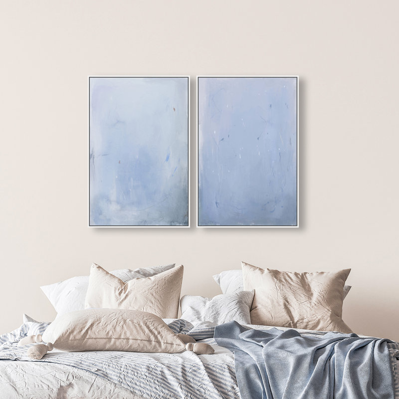 Calm Waters Set by Oliver Gal, 25"H x 37"W, White Floater Frame