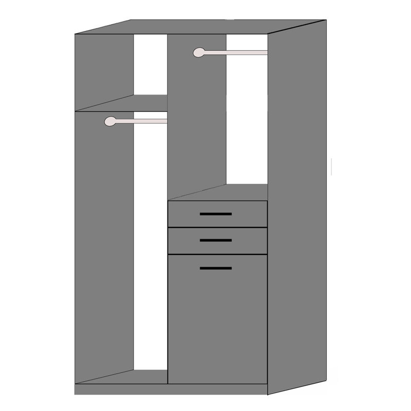 2 Door Manufactured Wood Wardrobe