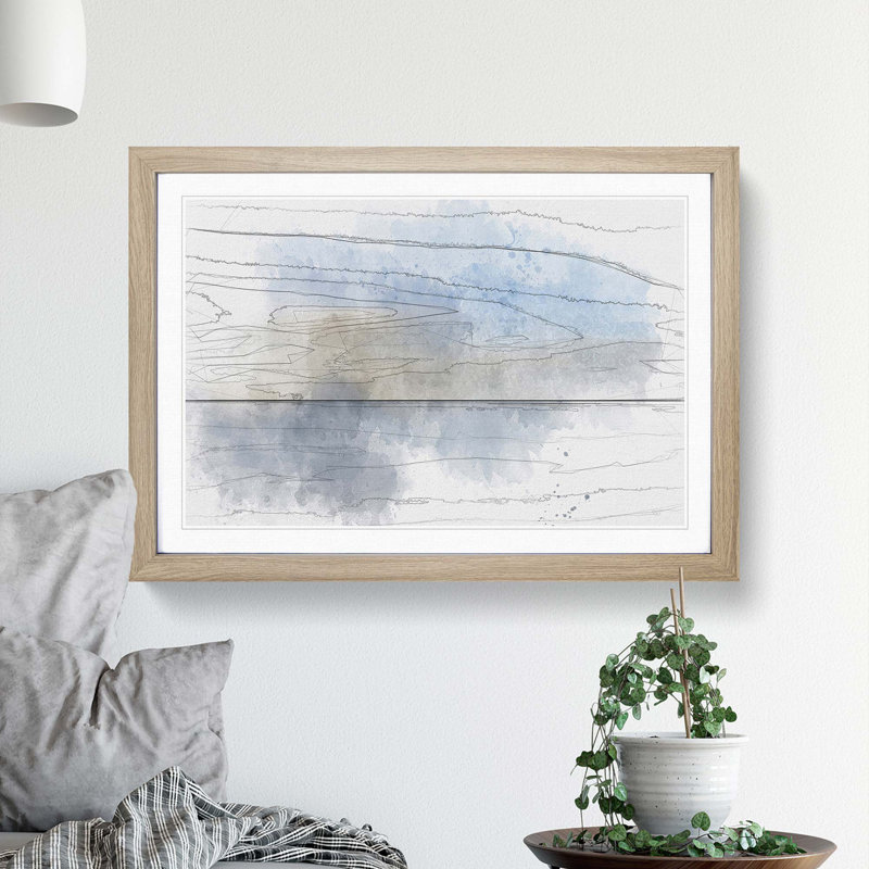 Baltic Sea Horizon in Abstract - Picture Frame Graphic Art Print, Oak Framed, 36cm H x 48cm W x 2cm D