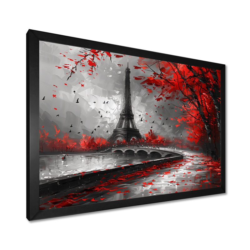 Bilyeu - City Paris, impression d'art mural, H 12 po x l 20 po, Cadre noir