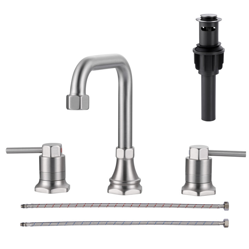 8 po Robinet de salle de bain à poignée double avec drain inclus