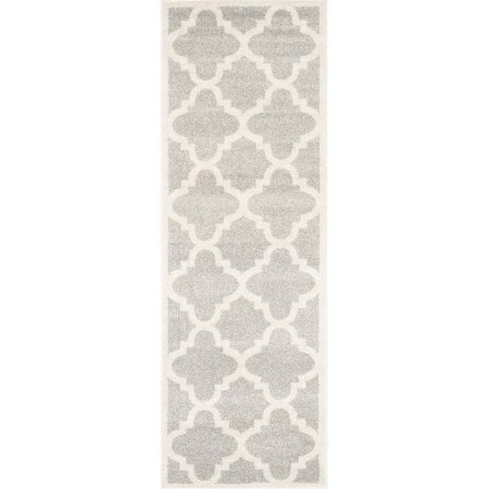 Tapis géométrique gris clair / beige Ammundsen, Tapis de couloir 2 pi 3 po x 11 pi