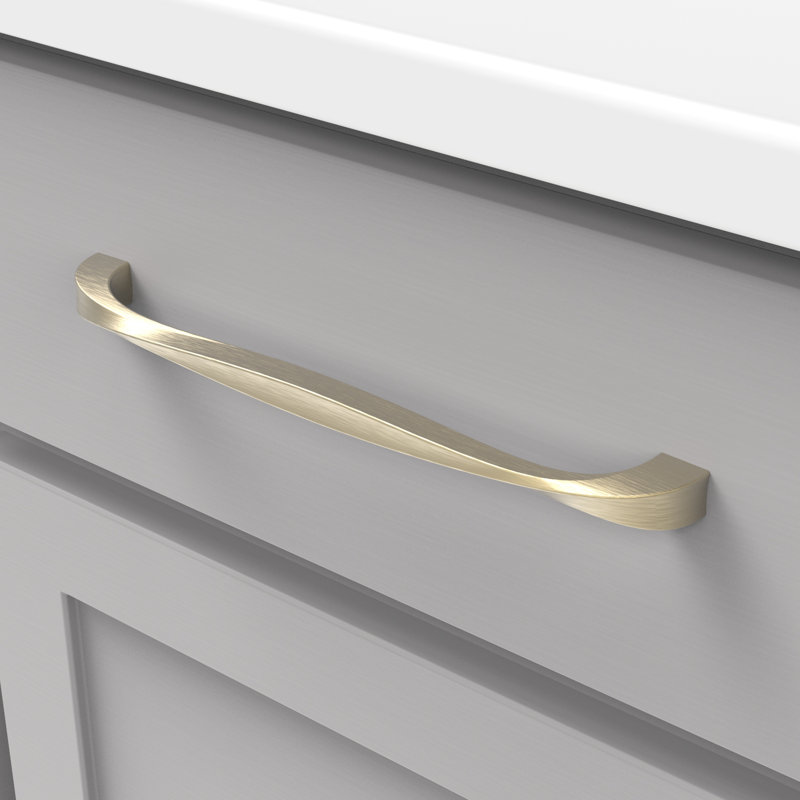 Poignée à poignée Twist Collection - Poignée d'armoire de 8 à 13/16 po nickel nickel doré insaisissable - Quincaillerie transitionnelle pour tiroirs et armoires