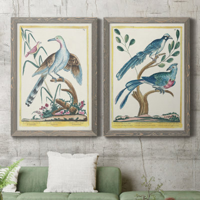 Toile encadrée Pastel Birds V Premium - prête à être accrochée
